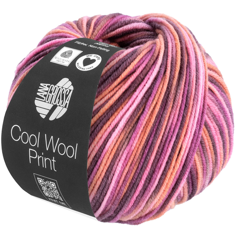 Lana Grossa Cool Wool Print 830 Rosa/Rost/Mauve/Brombeere