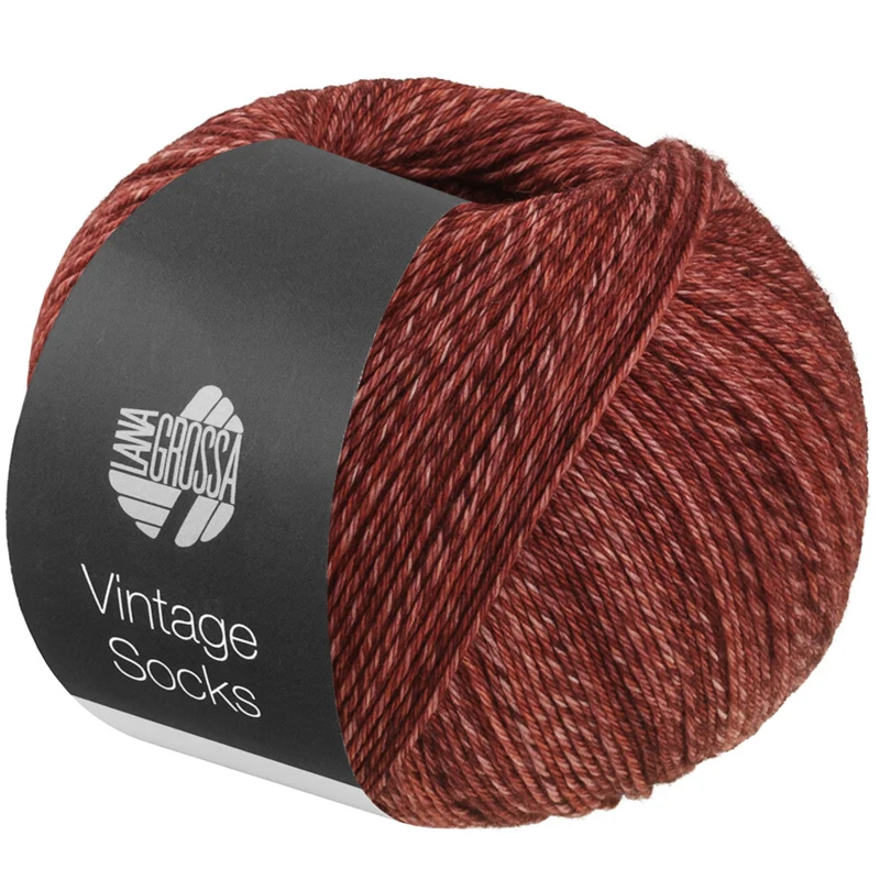 Lana Grossa Vintage Socks 1023 Terrakotta/Rotbraun meliert