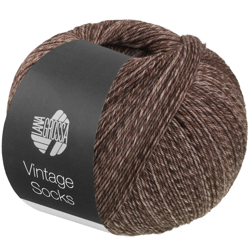 Lana Grossa Vintage Socks 1024 Graubraun/Mokka meliert