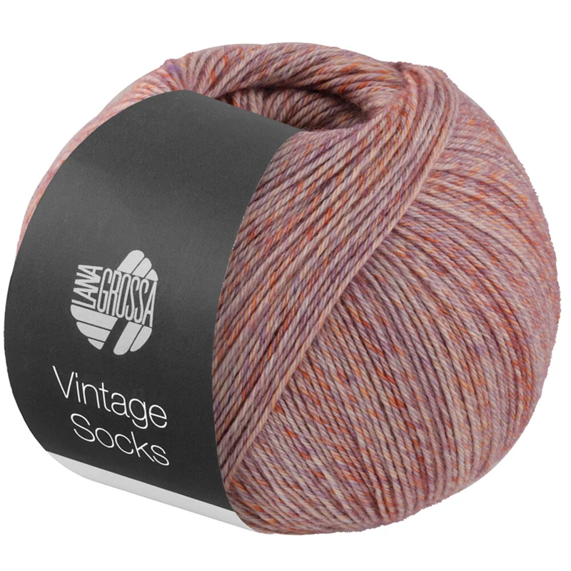 Lana Grossa Vintage Socks 1011 Meliertes Rosa/Lila/Apricot/Bleichgelb