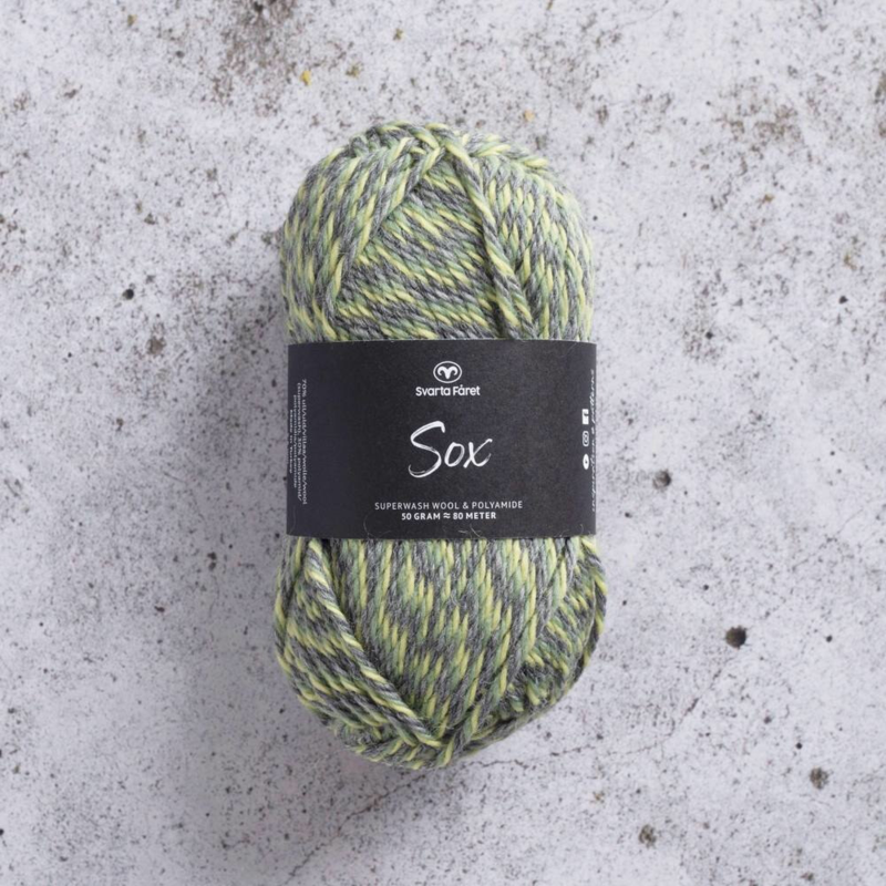 Svarta Fåret Sox 50 g 002 Limette Stahlgrau