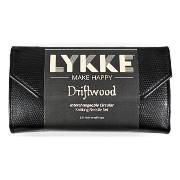 LYKKE Austauschbares Rundstricknadelset Driftwood, Schwarz, 9 cm