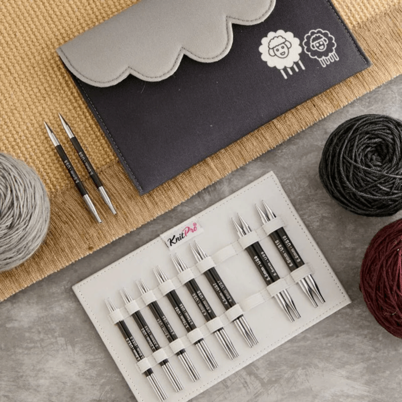 KnitPro Karbonz Normal Austauschbare Rundstricknadel Set, Deluxe, 13 cm