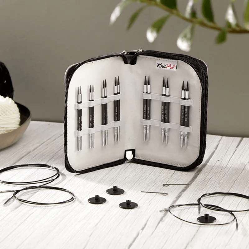 KnitPro Karbonz Special Austauschbare Rundstricknadel Set, Midi, 10 cm