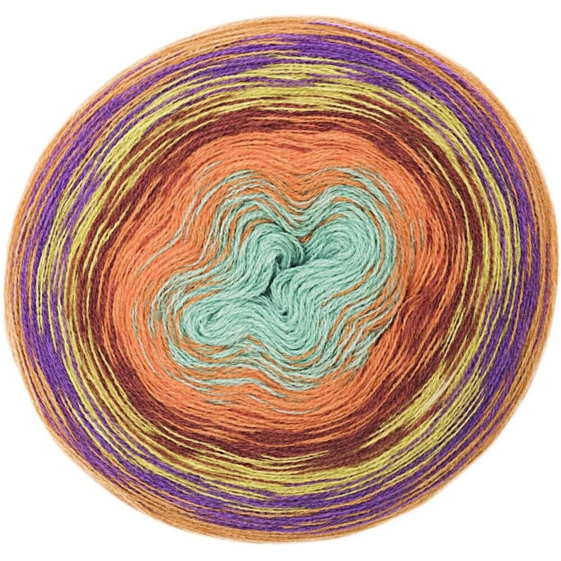 Rico Design Creative Wool Dégradé Super 6 12 Orange-Grün