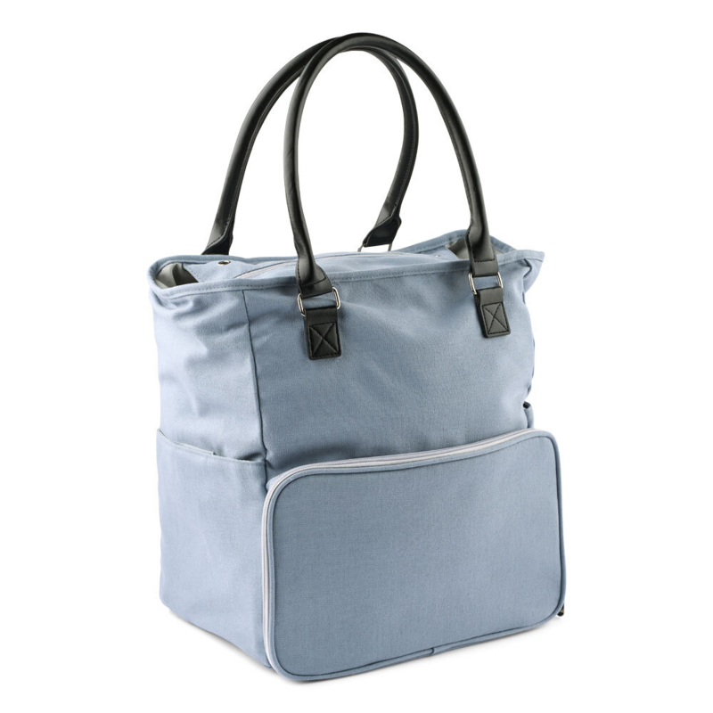 HobbyArts Schultertasche mit Reißverschlusstasche, hellgrau