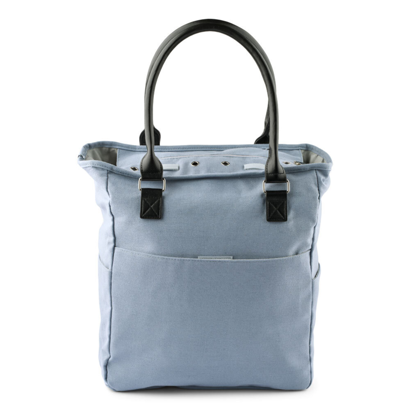 HobbyArts Schultertasche mit Reißverschlusstasche, hellgrau