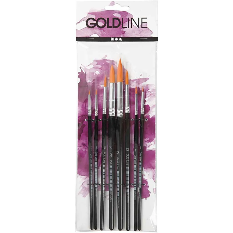 Gold Line Pinsel, Rund 1–8 mm, 8 Stk.