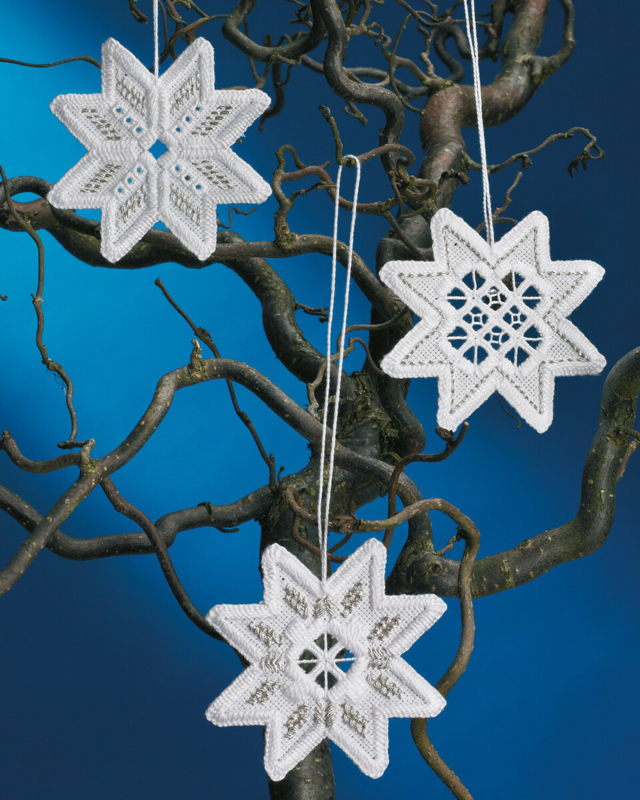 Stickset Weihnachtssterne 3er-Pack 8 x 8 cm