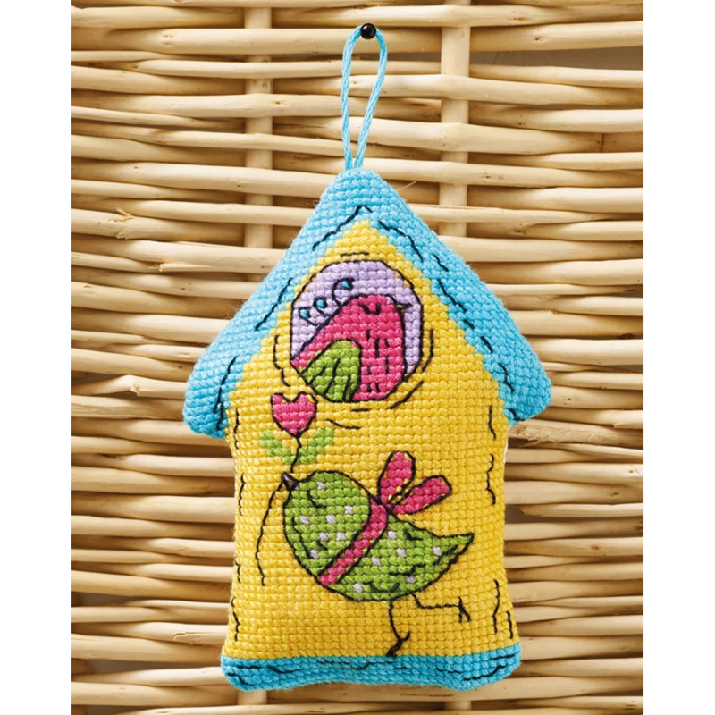 Vogelhaus gelb 7x9cm