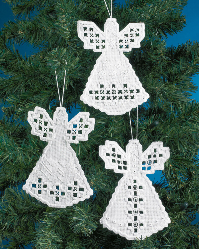 Stickset Hardanger Engel 3er-Pack 10 x 15 cm