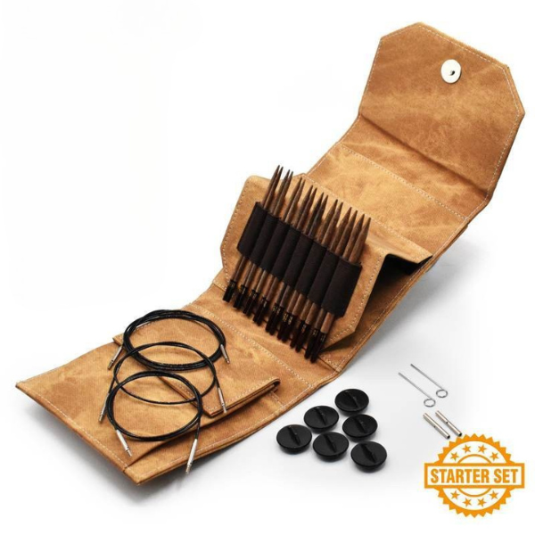 LYKKE Austauschbares Rundstricknadelset Umber, Starter Set, Tan, 13 cm