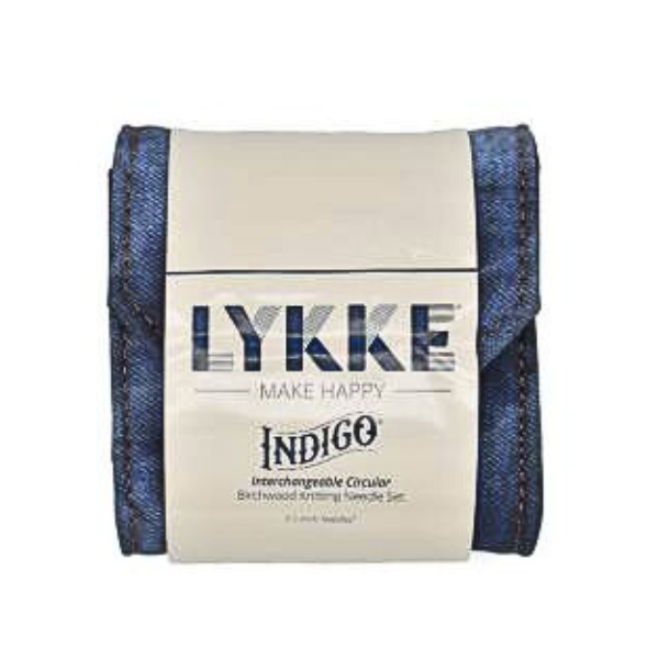 LYKKE Auswechselbares Rundstricknadelset, Indigo, Starter Set, Blau, 9 cm
