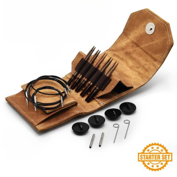 LYKKE Austauschbares Rundstricknadelset Umber, Starter Set, Tan, 9 cm