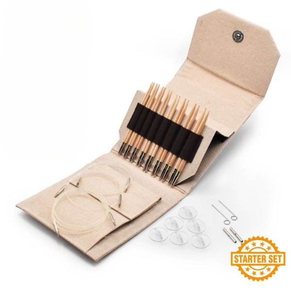 LYKKE Austauschbare Rundstricknadelnset Naturale, Starter Set, Beige, 13 cm