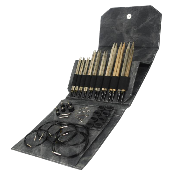 LYKKE Austauschbares Rundstricknadel-Set Driftwood Long, Grau, Verschiedene Längen