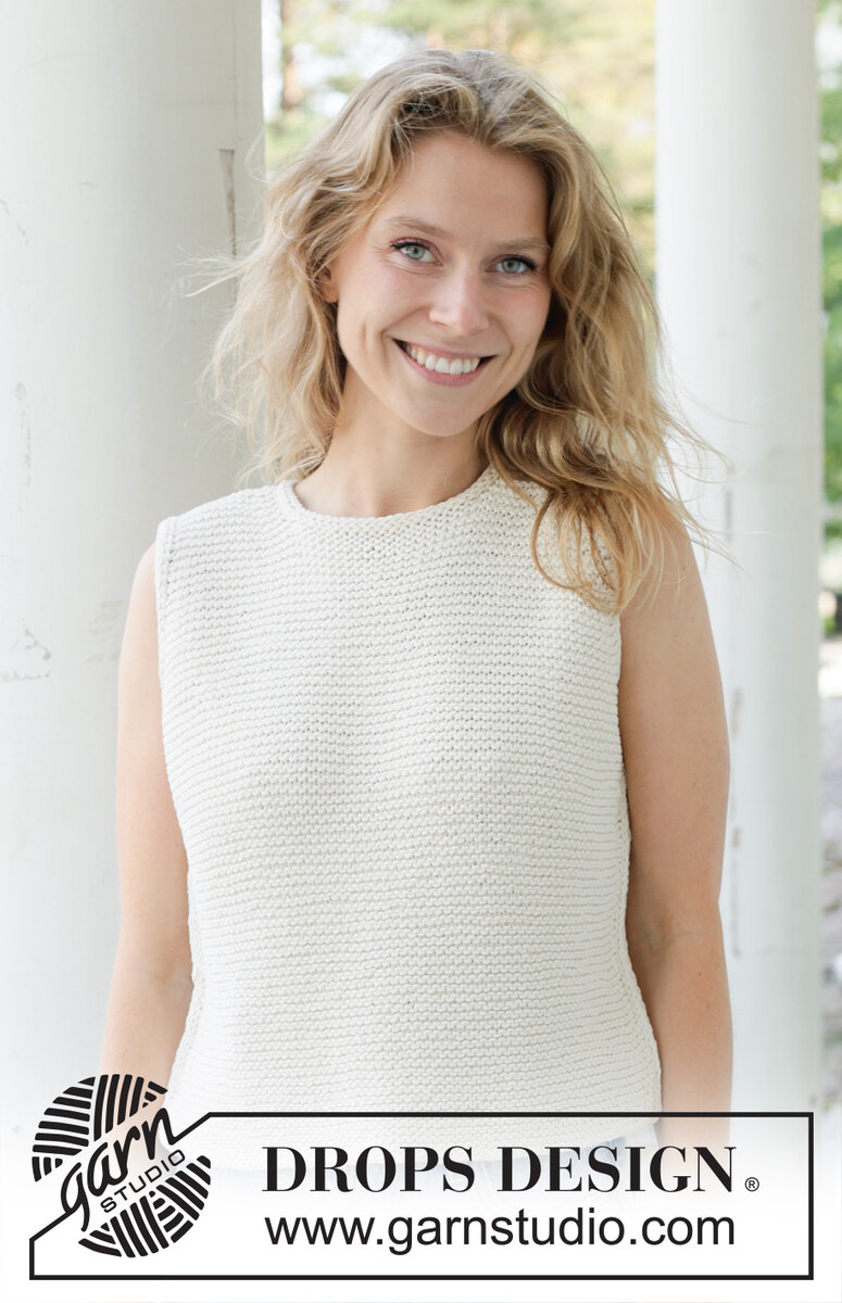 258-7 French Love Top by DROPS Design