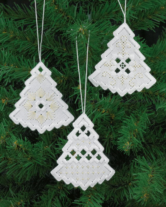 Stickset Hardanger Weihnachtsbaum x 3 7,5 x 8 cm
