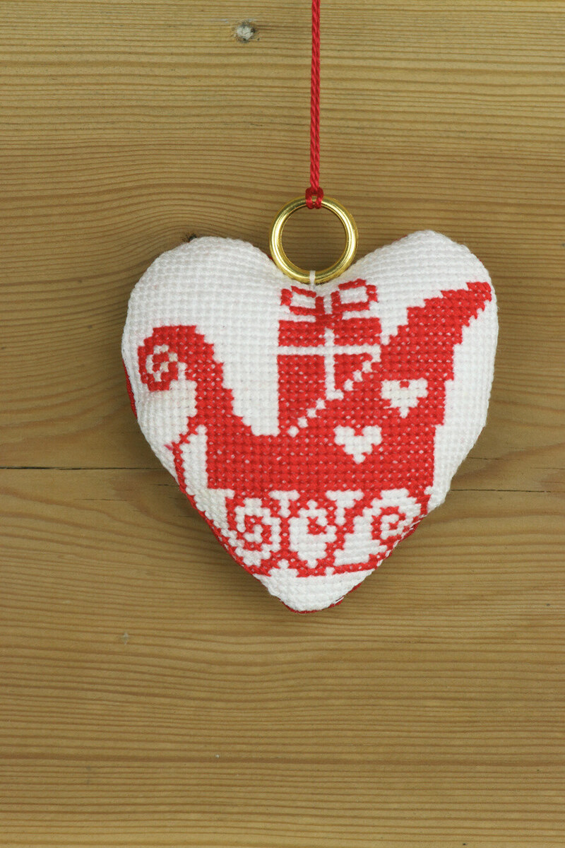 Stickerei-Kit Roter Schlitten 8 x 8 cm