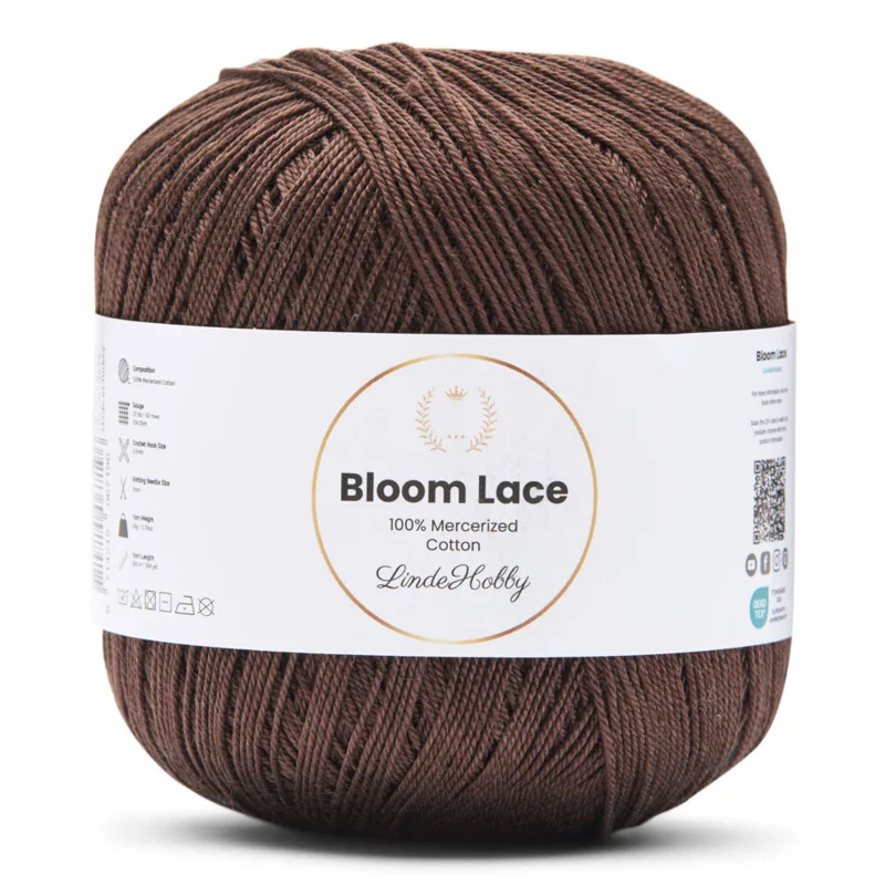 LindeHobby Bloom Lace Mercerized Cotton 08 Dunkelbraun