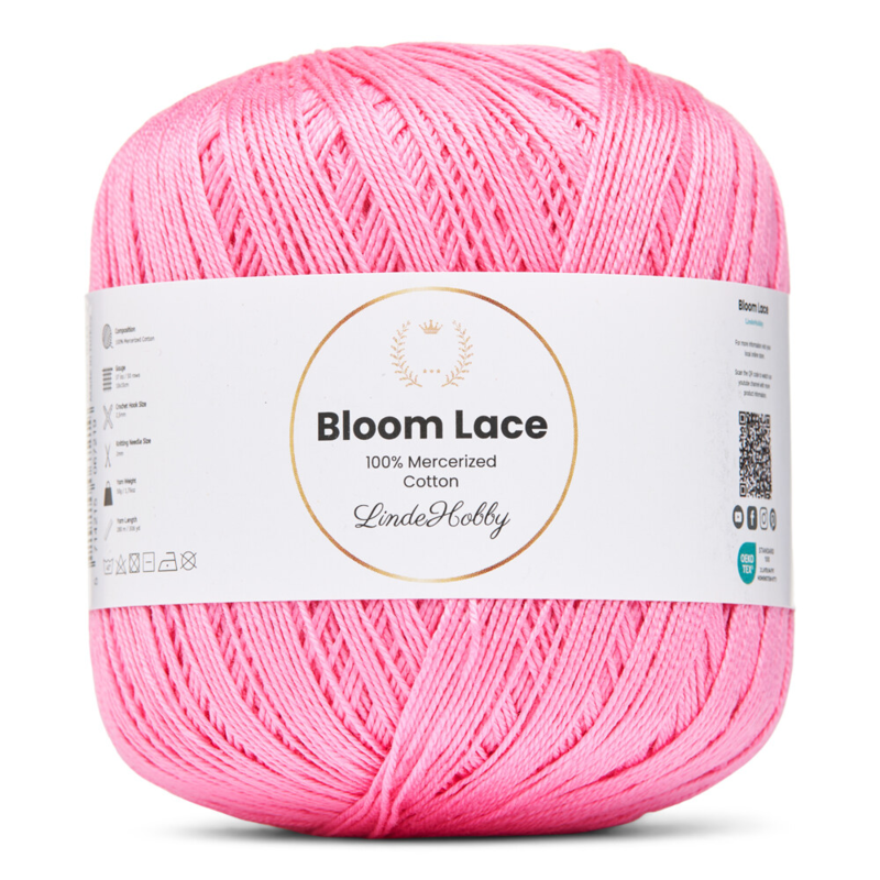 LindeHobby Bloom Lace Mercerized Cotton 10 Rosa