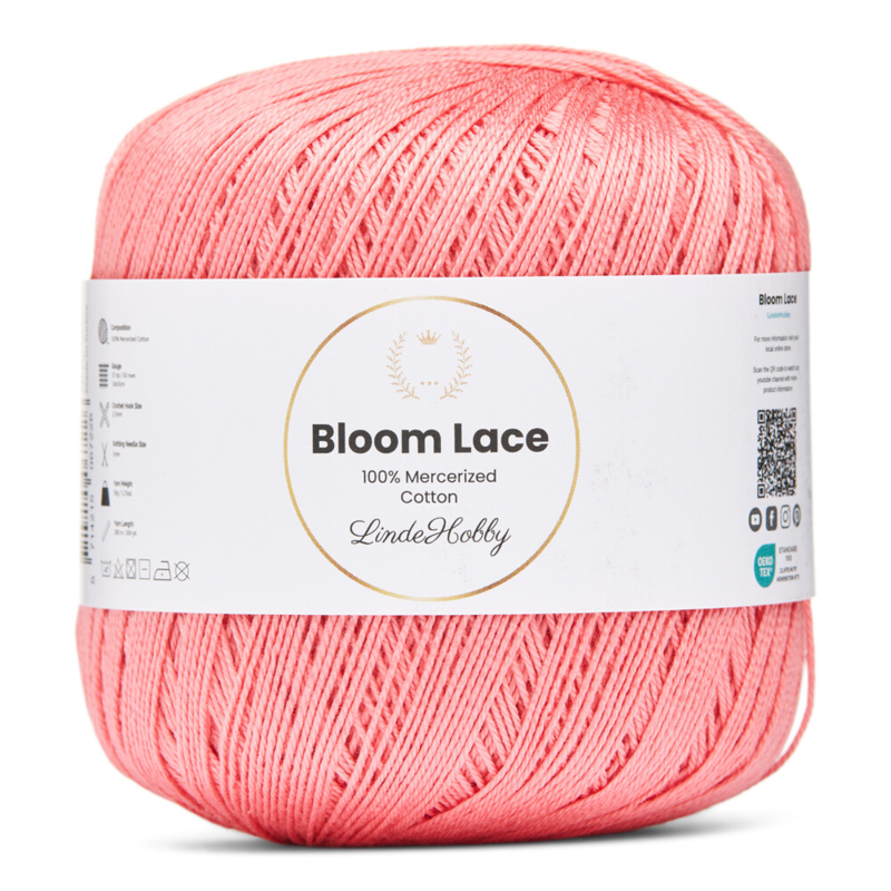LindeHobby Bloom Lace Mercerized Cotton 11 Koralle