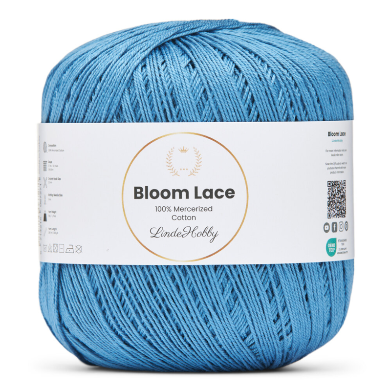 LindeHobby Bloom Lace Mercerized Cotton 16 Jeansblau