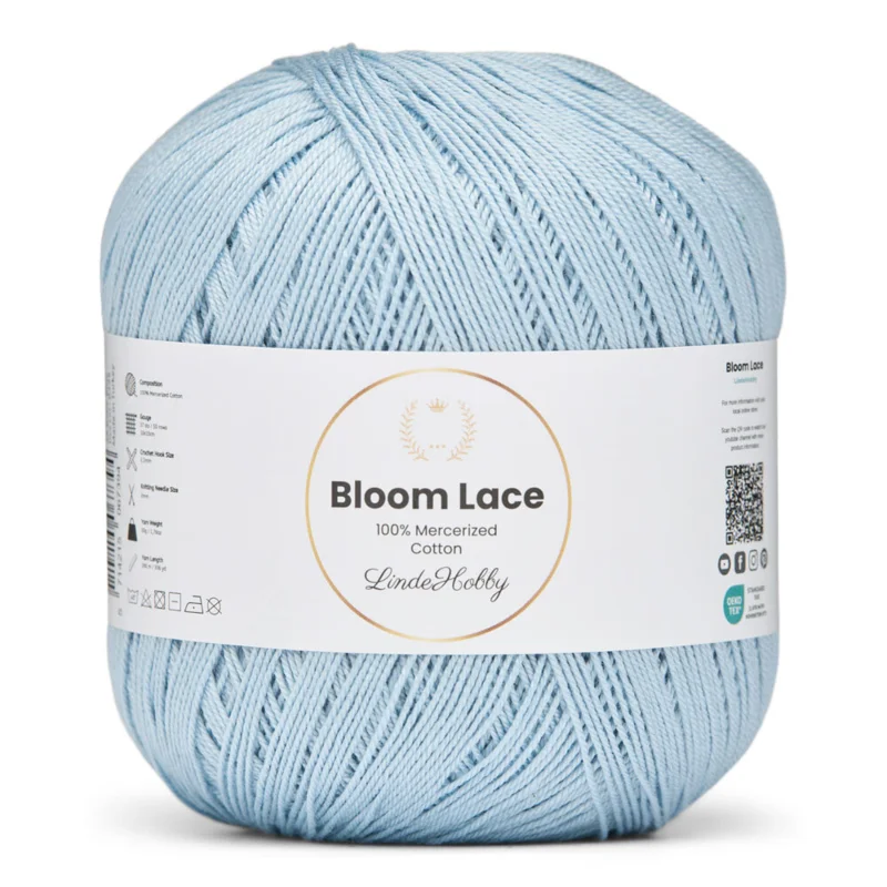 LindeHobby Bloom Lace Mercerized Cotton 28 Babyblau