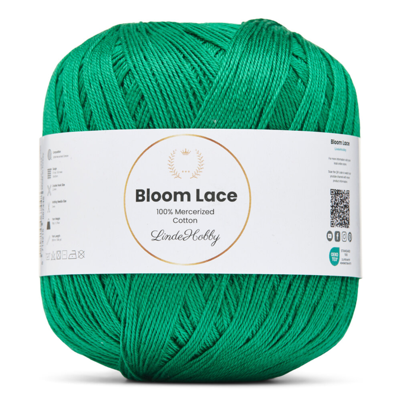 LindeHobby Bloom Lace Mercerized Cotton 33 Benetton-Grün