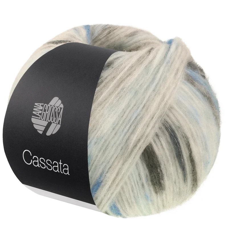 Lana Grossa Cassata 16 Rohweiß/Stahlblau/Petrol/Dunkelgrau