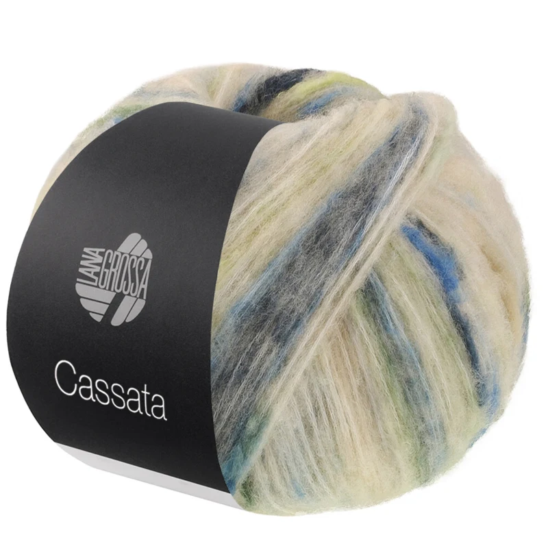 Lana Grossa Cassata 15 Blassgelb/Mai-/Graugrün/Blau/Sandgelb