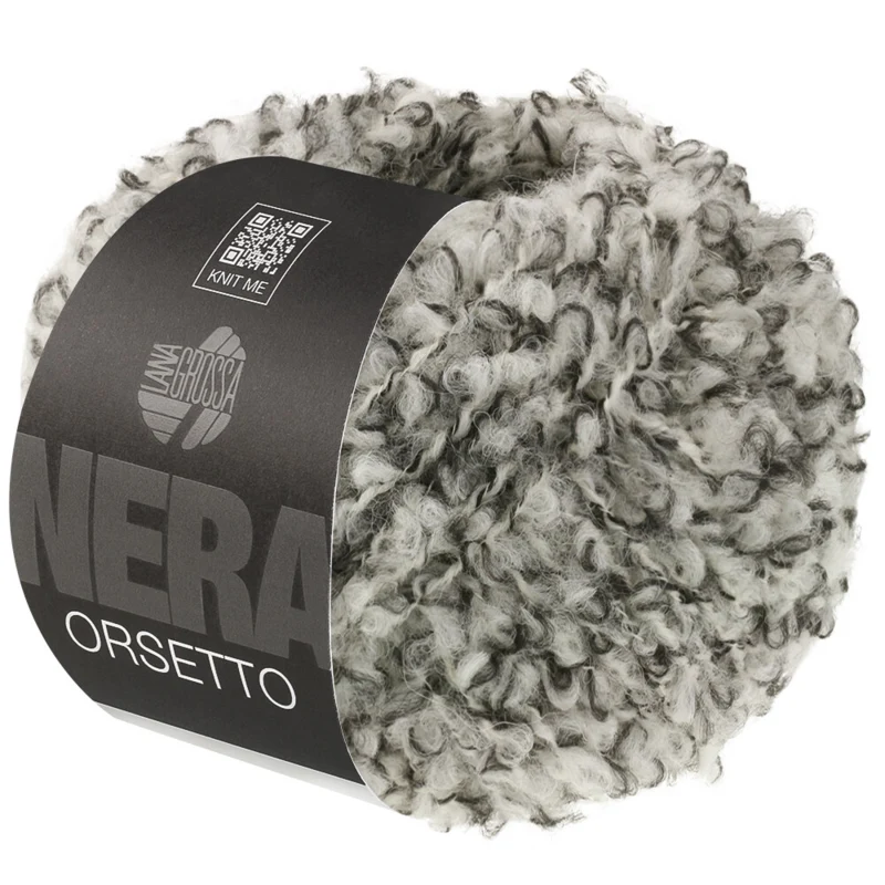 Lana Grossa Orsetto 105 Schwarz/Rohweiß