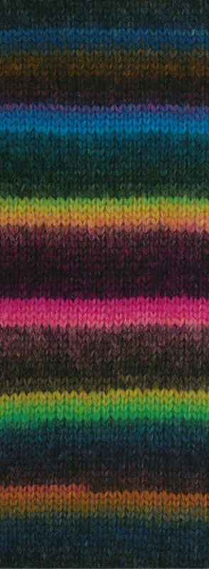 Lana Grossa Bomba 01 Dunkelgrau/Brombeere/Orange/Gelb-/Dunkelgrün/Blau