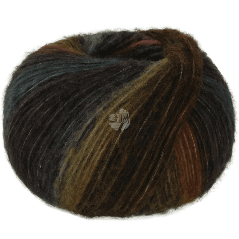 Lana Grossa Bomba 09 Nougat/Mokka/Brombeere/Schwarzblau/Graulila/Grauoliv/Anthrazit