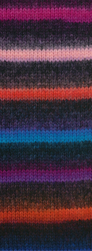 Lana Grossa Bomba 03 Lachs/Graurot/Dunkellila/Türkisblau/Petrolblau/Royalblau