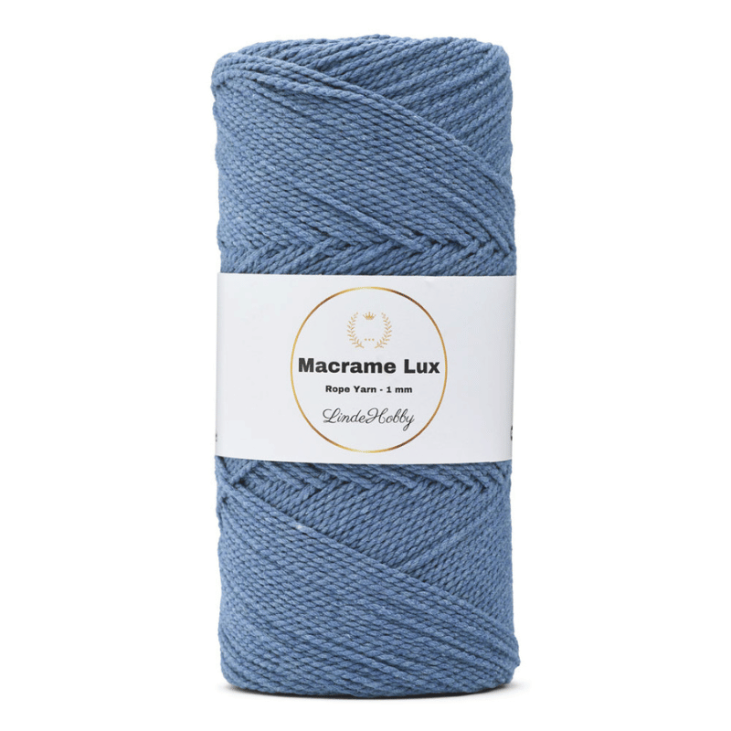 LindeHobby Macrame Lux, Makrameegarn, 1 mm 13 Blau
