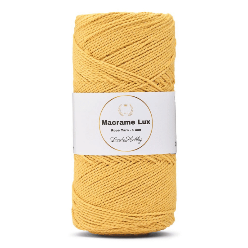 LindeHobby Macrame Lux, Makrameegarn, 1 mm 07 Gelb