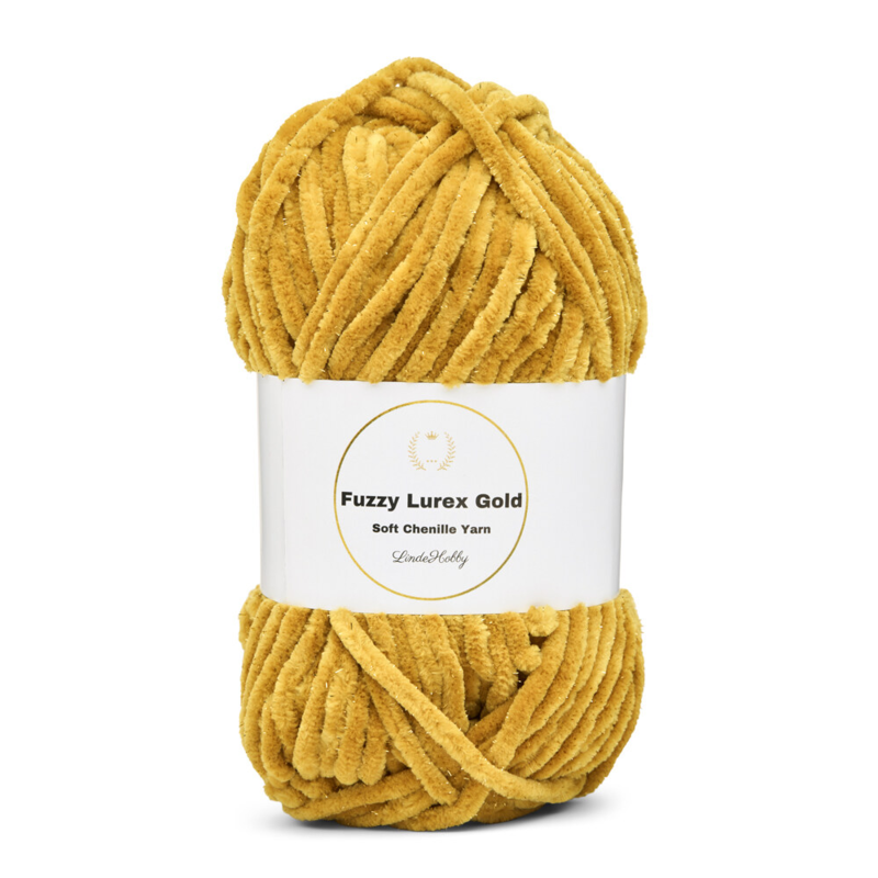 LindeHobby Fuzzy Chenille Gold Lurex 23 Goldocker