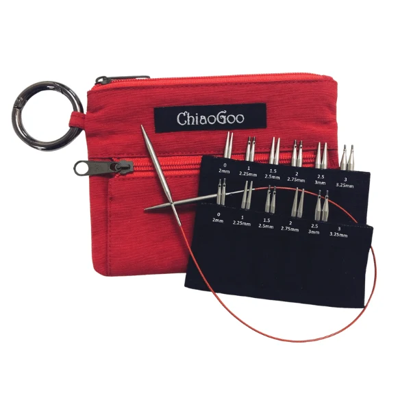 ChiaoGoo Auswechselbares Rundnadel-Set TWIST Red Shorties, Mini, 5 cm/8 cm