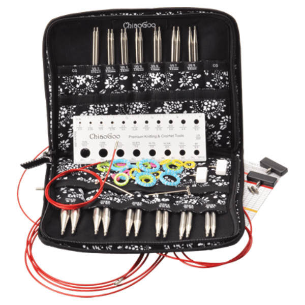 ChiaoGoo Austauschbares Rundstricknadelset Twist Red Lace, Complete, 10 cm