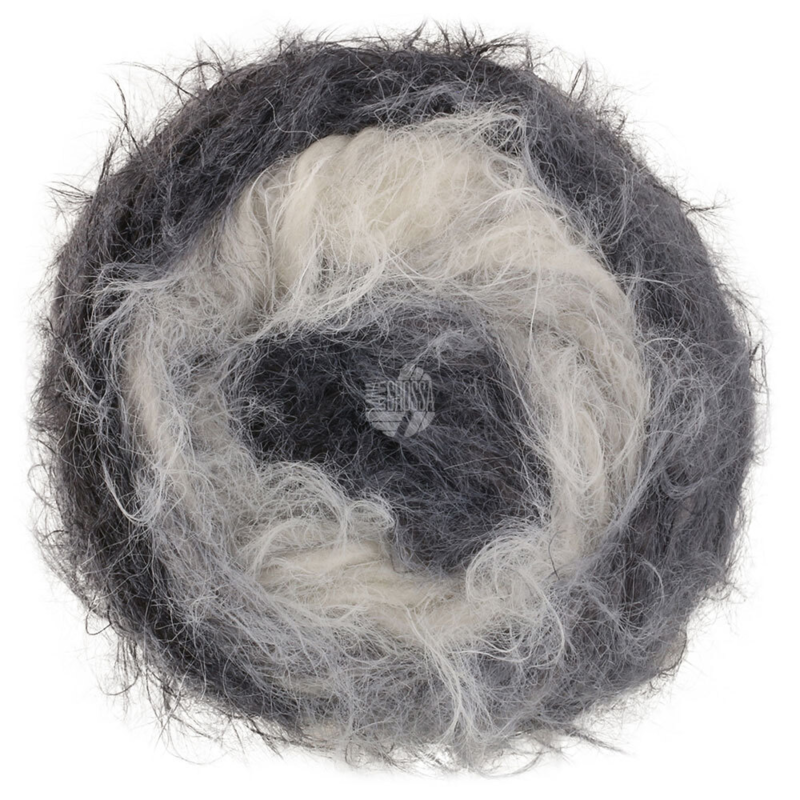 Lana Grossa Basta Mista 109 Weiß/Hellgrau/Mittelgrau/Dunkelgrau/Anthrazit