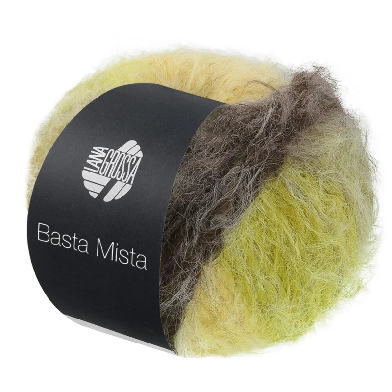 Lana Grossa Basta Mista 117 Graubraun/Taupe/Gelb/Hellgelb/Helloliv