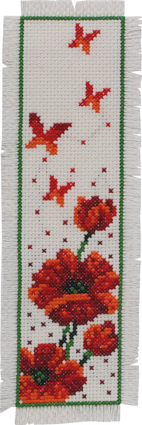 Stickset Mohnblumen 7 x 22 cm