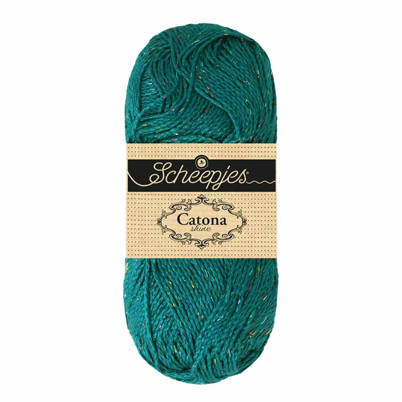 Scheepjes Catona Shine 401-R Dark Teal - Rainbow