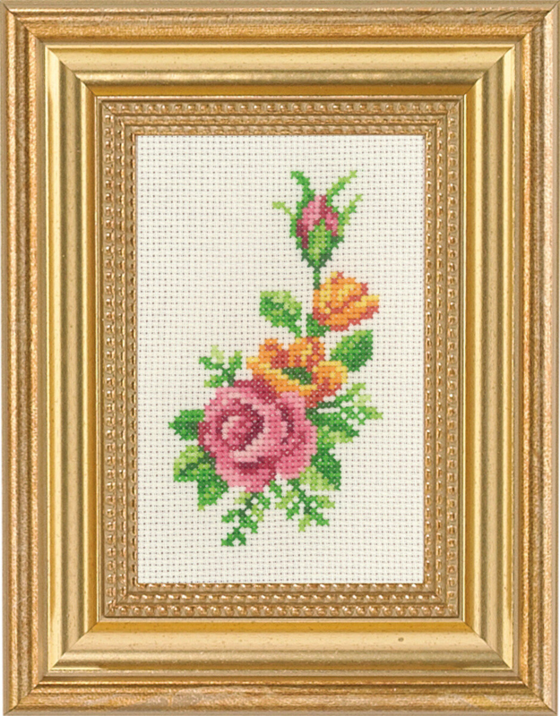 Stickset Rose und gelbe Blumen 9 x 14 cm