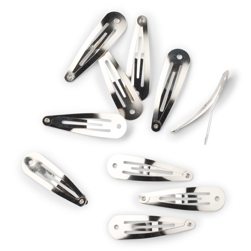 LindeHobby Schnappspangen, Silber, 45x14 mm, 10 Stk