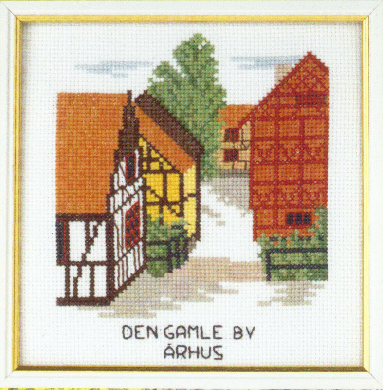Stickerei-Kit Die alte Stadt 15 x 15 cm