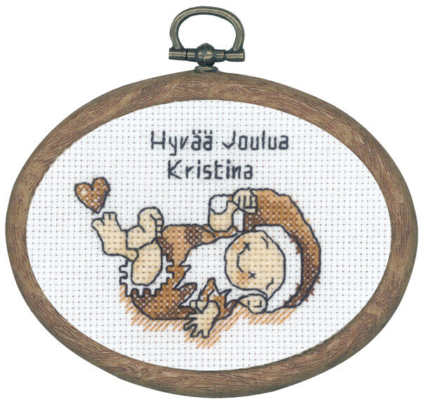 Stickpackung Liegender Weihnachtswichtel m/5961/60 9 x 7 cm