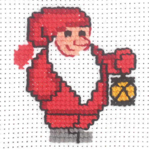 Stickset Weihnachtswichtel mit Laterne 10 x 10 cm
