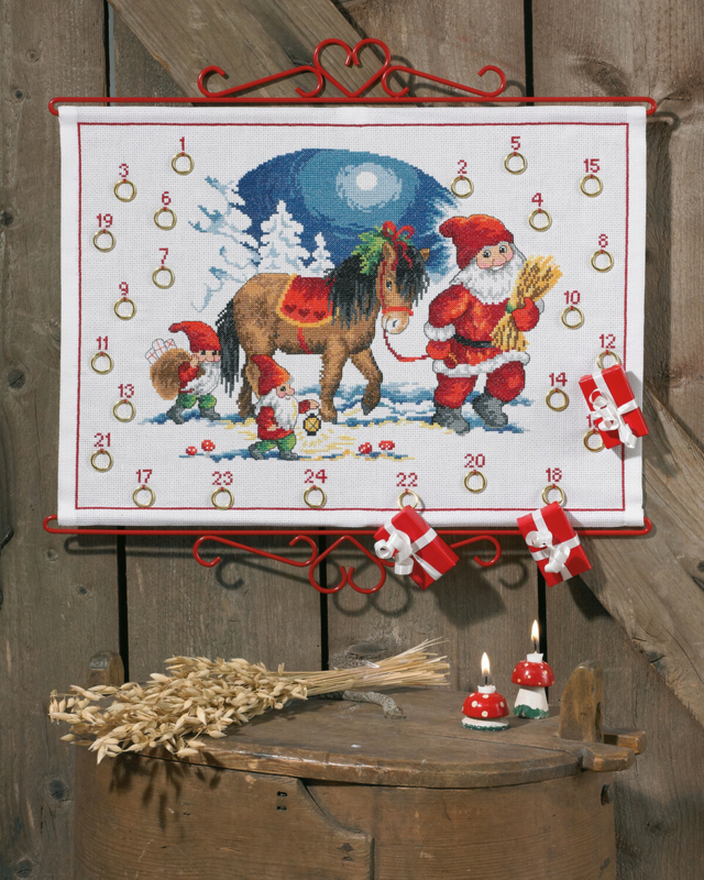 Stickpackung Weihnachtsmann und Pferd 5125/48 48 x 35 cm